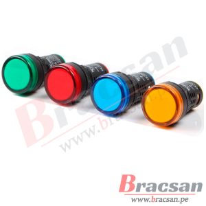 INDICADOR PILOTO LED 380VAC DE 22MM ROJO, VERDE, AMARILLO CNC AD22-22DS
