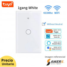 Interruptor de Luz Smart Touch 1CH Wifi-RF433 sin Neutro