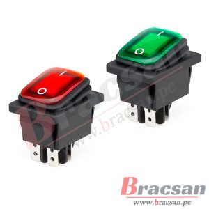 INTERRUPTOR SWITCH ROCKER IMPERMEABLE DPST ON-OFF 30A 250VAC 4 PINES KCD4-201/4PN