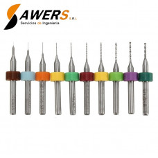 Juego de 10 brocas de 0.1 a 1mm de Carburo De Tungsteno