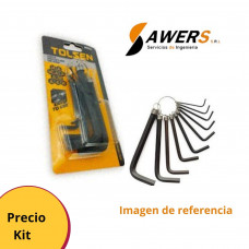 Juego de 10 llaves hexagonales Allen