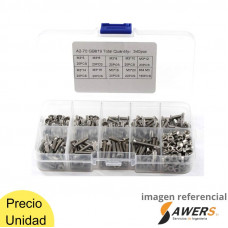 Kit 340 pernos y tuercas acero inoxidable M304