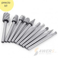 Kit de 10 fresas HSS para pulido y esmerilado