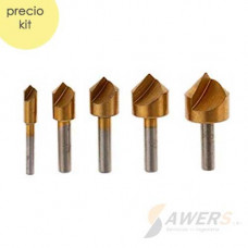 Kit de 5 fresas de avellanado para metal