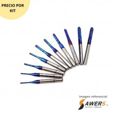 Kit de Fresa de Corte Corn 0.6mm a 3mm (10pcs)