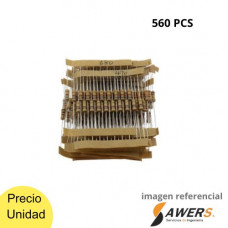 Kit de resistencias de 560pcs 56 valores 5% 1/4W