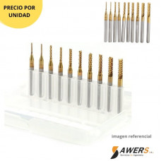 kit fresa de corte CNC TiAIN Corn 0.8 a 3.175mm