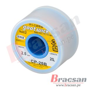MALLA PARA DESOLDAR DESOLDADORA TUBULAR 2.5MM X 20MT GOOT CP-25B