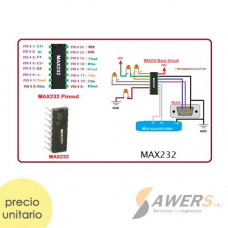 MAX232 Dual EIA-232 Drivers/Receivers Maxim Circuito Integrado encapsulado DIP-16