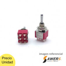 Mini Interruptor de Palanca de 3Posiciones ON-OFF-ON 6P 220V-2A