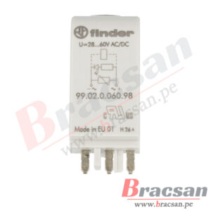 MODULO INDICADOR LED + VARISTOR PARA PROTECCION 28..48..60VAC/DC COLOR VERDE FINDER 99.02.0.060.98
