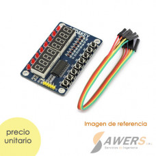 Módulo TM1638 de 8 pulsadores, 8 leds y 8 digitos display 7 segmentos
