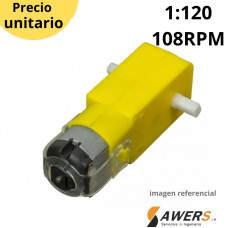 Motor reductor 1:120 5V 108RPM eje doble