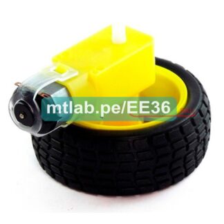 Motorreductor doble eje 180Rpm + llanta 65mm