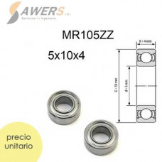 MR105ZZ Rodamiento de bolas 5x10x4mm