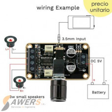PAM8406 Mini Amplificador 2CH 5W regulable