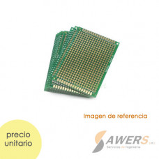 PCB Perforada cara simple 5x5cm (Fibra de Vidrio)