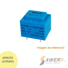 PE2409-I Tranformador de Aislamiento PCB  220V a 12V-42mA