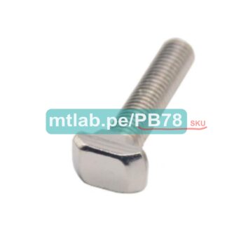 Perno martillo en T M8x35mm para perfil 40×40 (ancho de 6mm). Material: acero al carbono, acabado: niquelado.