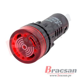 PILOTO INDICADOR ZUMBADOR ROJO 12V AC/DC 22MM AD22-22SM DC12V