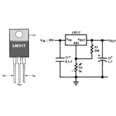 Placa impresa para fuente regulada LM317