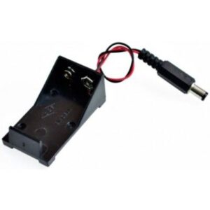 PORTA BATERIA 9v. CON PLUG DC 2.1mm