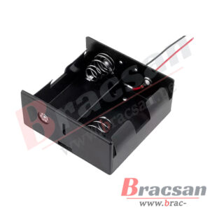 PORTA BATERIA CON CABLE TAMAÑO D, R20 2 PILA EN SERIE COMF BH-121-1A