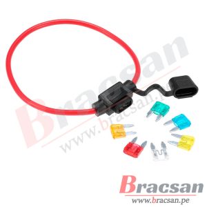 PORTAFUSIBLE AUTOMOTRIZ EN LINEA AEREO PARA MINI FUSIBLE
