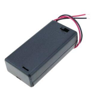 Portapila en caja 2 pilas con tapa y switch