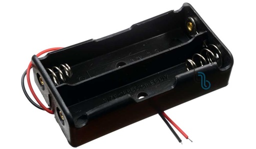 Portapila para 2 Baterias tipo 18650 con Resorte y Cablecillos de Conexion