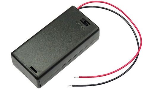 Portapila para 2 pilas AA con cubierta y switch