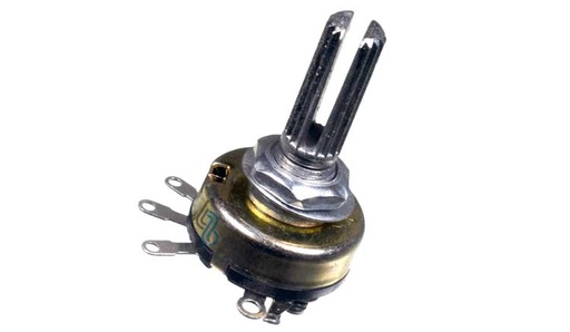 Potenciometro 5K Rotativo de 17mm Monoaural con Switch RV17 PSW con Eje Ranurado para Perilla