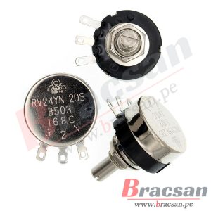 POTENCIOMETRO DE CARBON 50Kohm 1/2W 1 VUELTA RV24YN-B503
