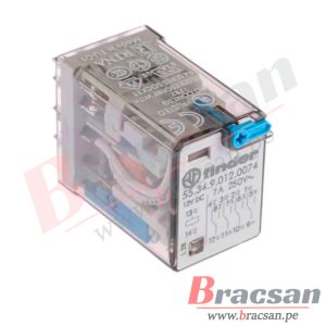 RELAY DE 12VDC 7A 250VAC 4PDT 14 PINES CON LED FINDER 55.34.9.012.0074