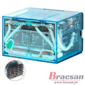 RELAY DE 24VDC 10A 110VAC DPDT 14 PINES CON LED OMRON LY4N-J-24VDC