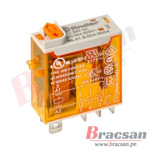 RELAY DE 24VDC 16A 250VAC SPDT 5 PINES CON LED FINDER 46.61.9.024.0074