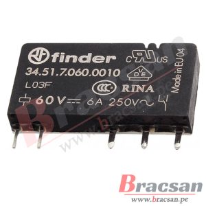 RELAY DE INTERFACE 60VDC 6A 250VAC SPDT 5 PINES FINDER 34.51.7.060.0010