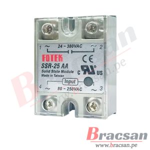 RELAY ESTADO SOLIDO AC-AC 25A 80-250VAC/24-380VAC FOTEK SSR-25AA