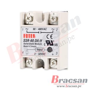 RELAY ESTADO SOLIDO DC-AC 60A 3-32VDC/90-480VAC FOTEK SSR-60DA-H