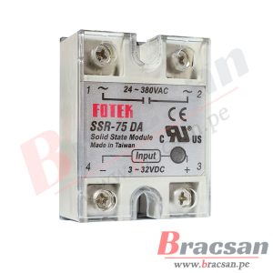 RELAY ESTADO SOLIDO DC-AC 75A 3-32VDC/24-380VAC FOTEK SSR-75DA