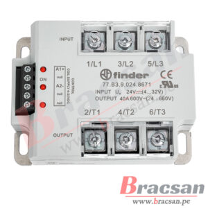 RELAY ESTADO SOLIDO SSR TRIFASICO DC-AC 40A 4-32VDC/24-660VAC FINDER 77.B3.9.024.8671