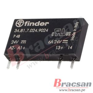 RELAY SOLIDO DE INTERFACE 24VDC 6A 24VDC SPST 4 PINES FINDER 34.81.7.024.9024
