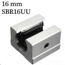 Rodamiento lineal  SBR16UU, semiabierto con carcasa de aluminio, para riel SBR16