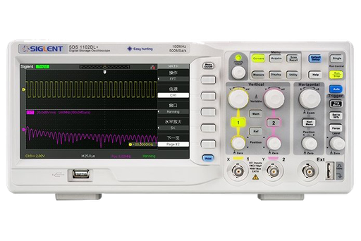 SDS1102DL+ Siglent Osciloscopio Digital 100MHz 2 Canales, Incluye Puntas de Prueba y CD con Software 500 MSa/s
