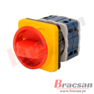 SELECTOR PARA MOTOR DE 1 PASO ON-OFF (0-1) 32A 3 POLOS 64X64MM EMAS PSA032AK341E