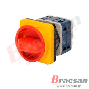 SELECTOR PARA MOTOR DE 1 PASO ON-OFF (0-1) 20A 3 POLOS 48X48MM EMAS PSA020AK341E