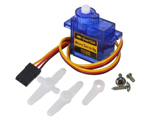 SG90 180° Servo Micro 9gr sin Tope "OverClick" Servomotor de 1.6Kg 5Voltios, Engranajes de Plástico