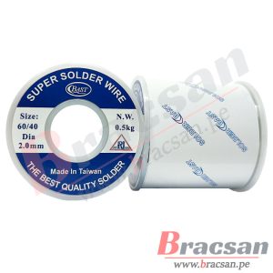 SOLDADURA ESTAÑO 500GR 2MM SUPER SOLDER RYS2MM-0.5KG