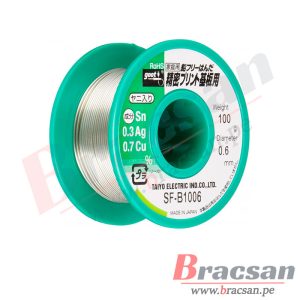 SOLDADURA ESTAÑO LIBRE DE PLOMO 100GR 0.6MM GOOT SF-B1006