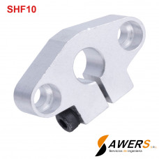 Soporte de pared SHF10 para ejes lineales, aluminio, diámetro 10mm